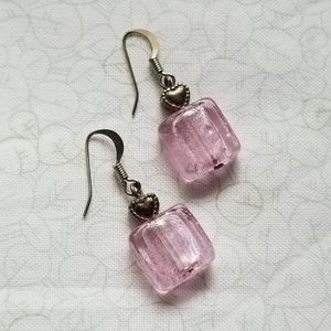 Light pink candy heart earrings